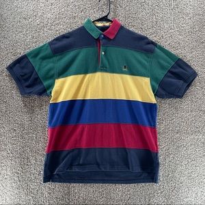 Tommy Hilfiger Men's M Polo Shirt Color Block Cotton Vintage